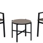 3-teiliges Balkonmöbel-Set Tapena: 2 Sessel, 1 Tisch, Stahl/Textil schwarz-taupe.