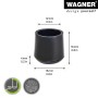 Schwarze Wagner Kappe EH 0612 für Stahlrohrmöbel, Ø 1,2 cm, 4er-Set.