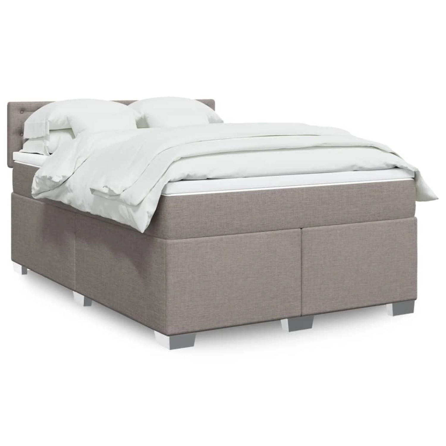 vidaXL Boxspringbett mit Matratze Taupe 140x200 cm Stoff 3288229 günstig online kaufen