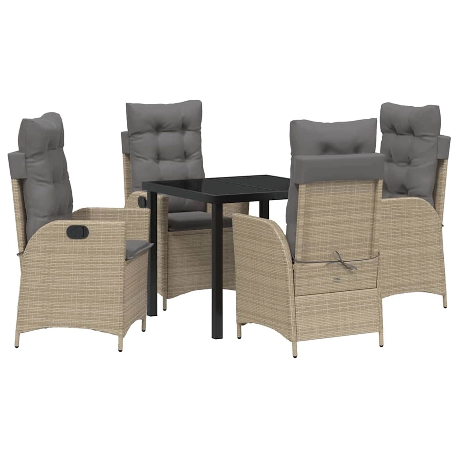 vidaXL Garten Essgruppe 5-Tlg Beige Poly Rattan 3380513 günstig online kaufen