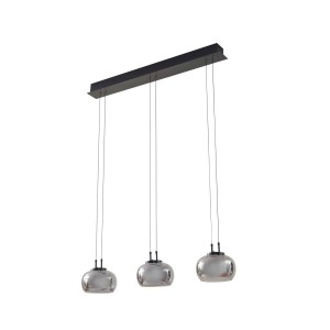 Lucande LED Pendelleuchte Dain 10030126 Modern in Alu aus Glas 3-flammig Wohnzimmerleuchte