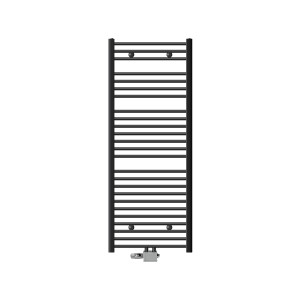 LuxeBath Badheizkörper, 600x1500 mm, Anthrazit, mit Thermostat und Eckanschluss.