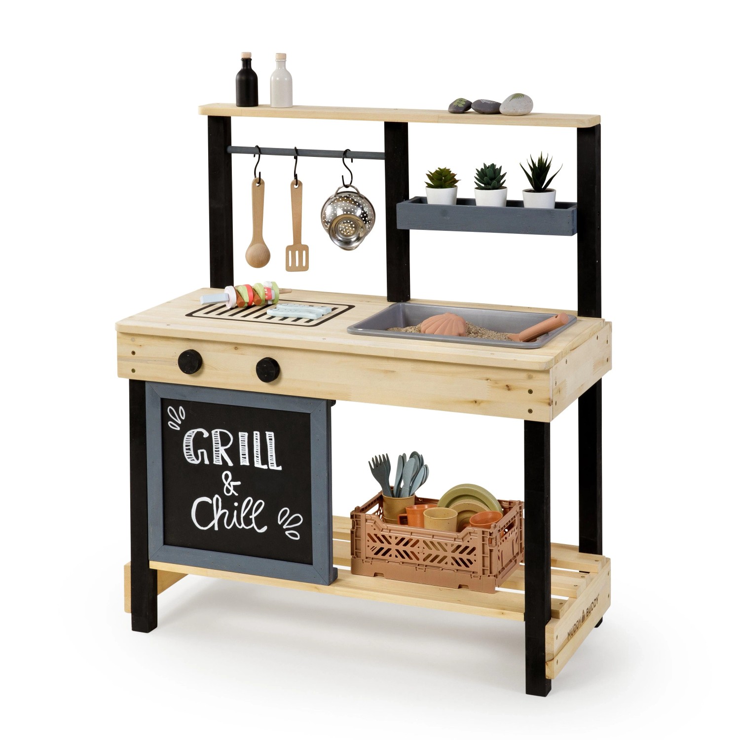 MUDDY BUDDY Matschküche Grill & Chill Natur Schwarz