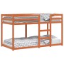 Etagenbett aus Kiefernholz, wachsbraun, 90x190 cm. Platzsparendes Bett für Kinderzimmer.