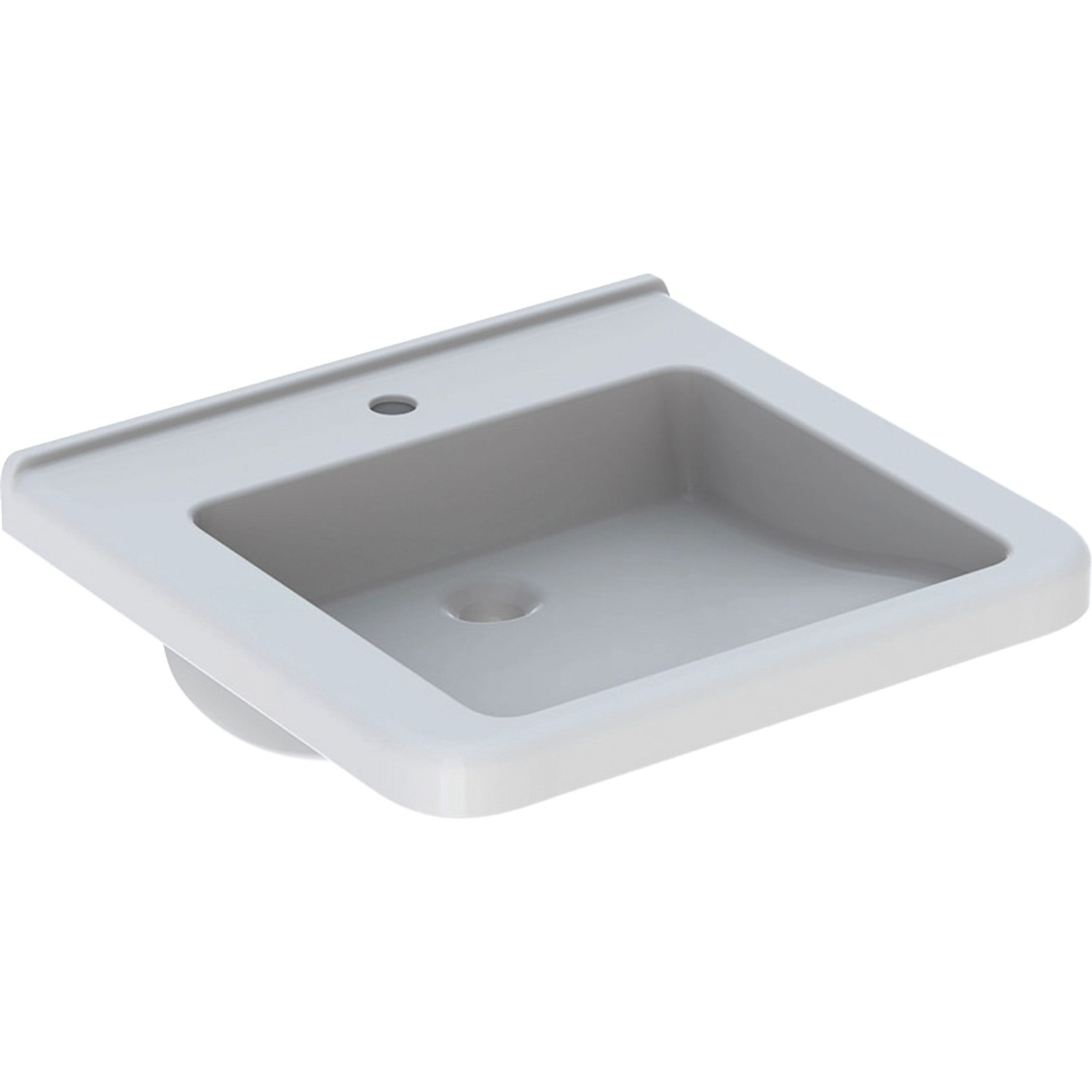 Geberit Renova Waschbecken Comfort barrierefrei 55 cm mit Hahnloch KeraTect