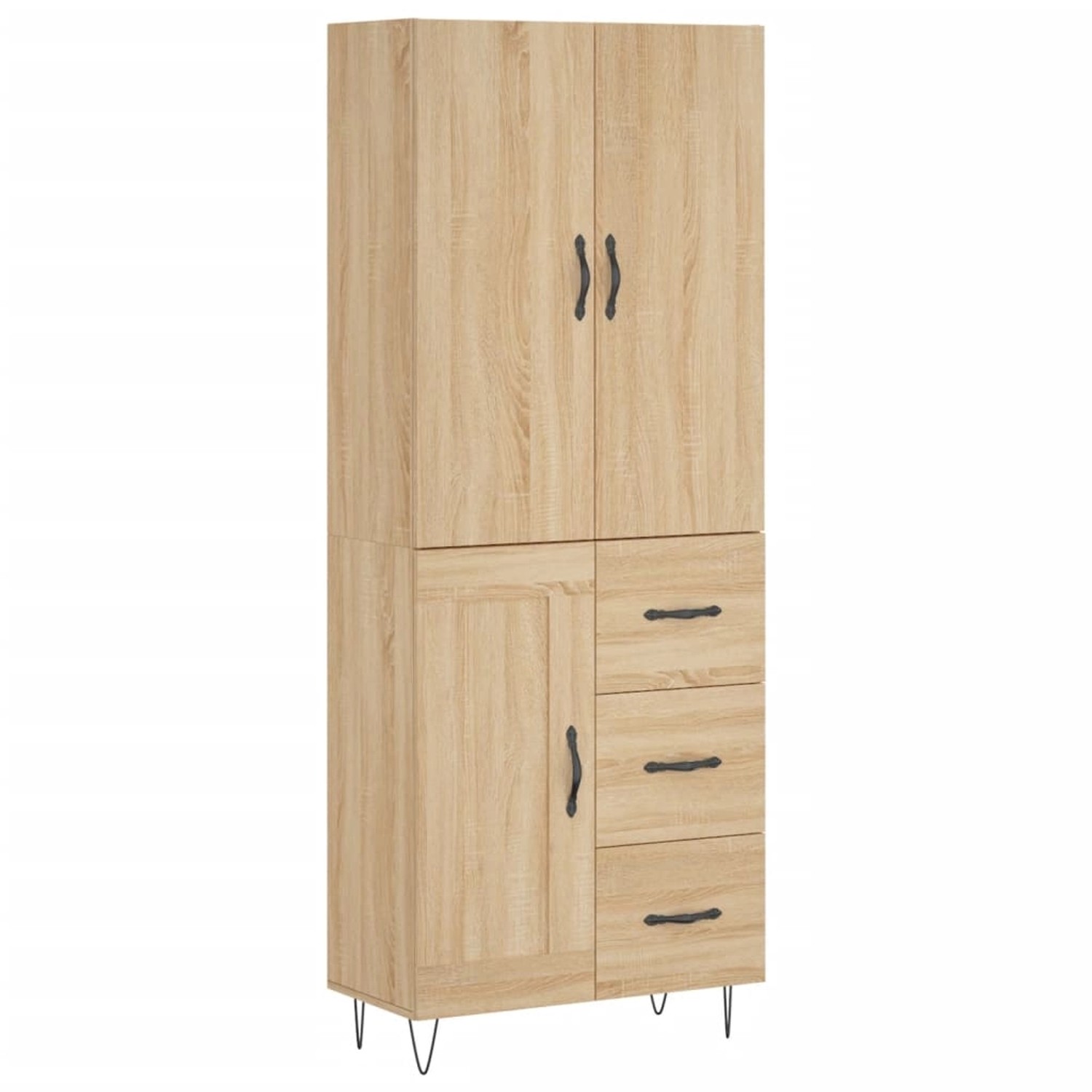 vidaXL Highboard Sonoma-Eiche 69,5x34x180 cm Holzwerkstoff 3198108