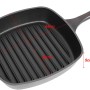 El Fuego Bratpfanne aus Gusseisen, Grillutensil mit Riffelung und zwei Griffen.