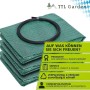Drei grüne TTL GARDEN Gartensäcke 300 L im 3er Set, gefaltet. Robuste Laubsäcke selbststehend für Gartenabfall.