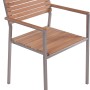 Garten Pleasure Stapelstuhl Denver aus Teakholz und Edelstahl für Lounge-Gartenmöbel.