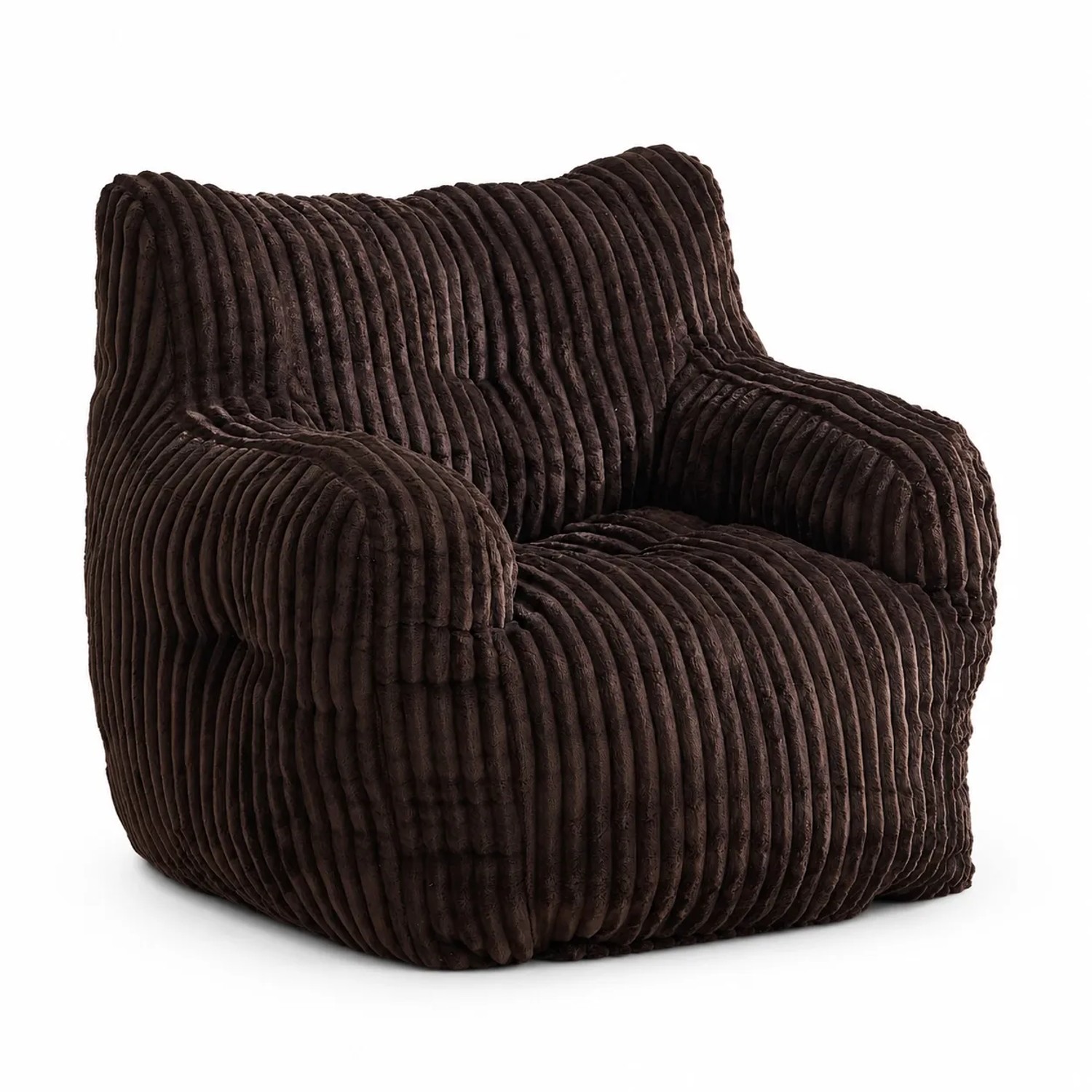 PXloue Einzelsofa Sitzsack Braun Cordbezug 100x94x71 cm für Wohnzimmer Schlafzimmer