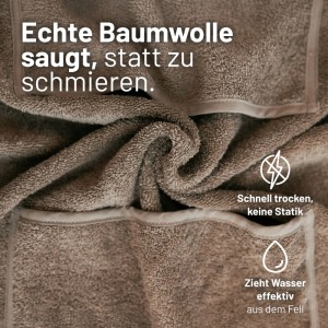 Rudelkönig Hundehandtuch L 75 x 130 cm Baumwolle 400 Gsm Saugstark