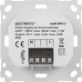 Homematic IP Netzteil für Markenschalter, weiß, mit Anschlüssen und Metallrahmen zur Unterputzmontage.