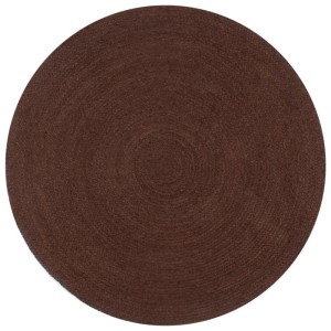 vidaXL Teppich Handgefertigt Jute Rund 90 cm Braun 133671