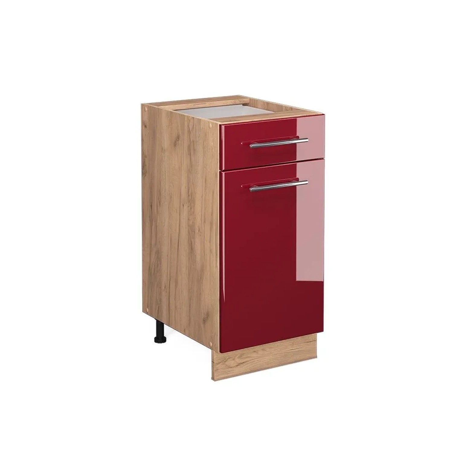Vicco Küchenunterschrank Fame-Line Bordeaux Hochglanz Goldkraft Eiche 40 cm ohne Arbeitsplatte