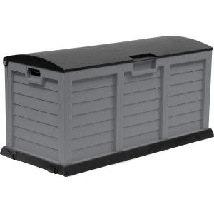 Fun Star Kissenbox Jumbo XXL in Silber, ideal zur Aufbewahrung im Garten.