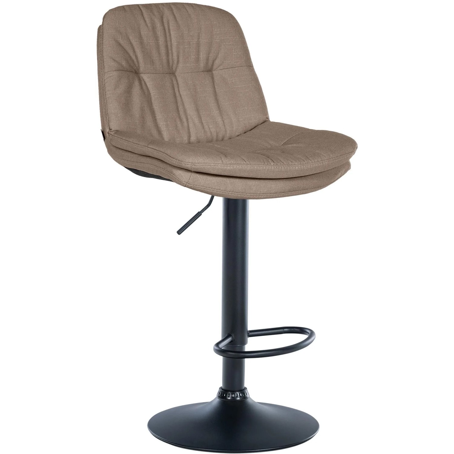 CLP Barhocker Laurel Stoff Metall Matt Schwarz/Taupe