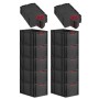 PROREGAL SparSet: 10 schwarze Euroboxen mit roten Griffen und Auflagedeckel, 65 Liter. Aufbewahrungsboxen.