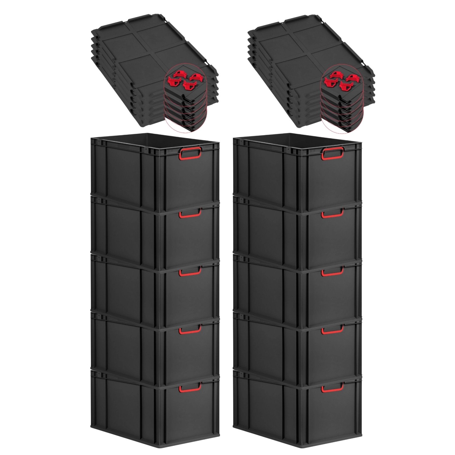 PROREGAL SparSet 10x Eurobox Nextgen Color Mit Auflagedeckel HxBxT 32x40x60 günstig online kaufen