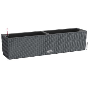 Lechuza Balconera Balkonkasten 79cm, Granit, Starter-Set mit Halterung und Pon Granulat.