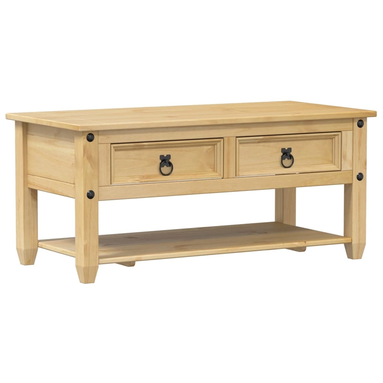 vidaXL Couchtisch mit Schubladen Corona 100x48x45 cm Massivholz Kiefer 4002 günstig online kaufen