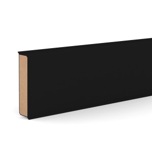 Schwarze Döllken Kernsockelleiste Cubu Flex Life 60, 2,5 m Länge.