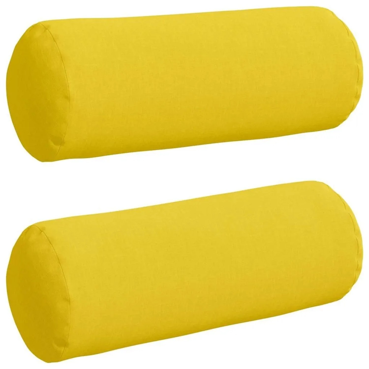 vidaXL Bolsterkissen 2 Stück Helles Gelb Ø 25 x 70 cm Stoff 42014320