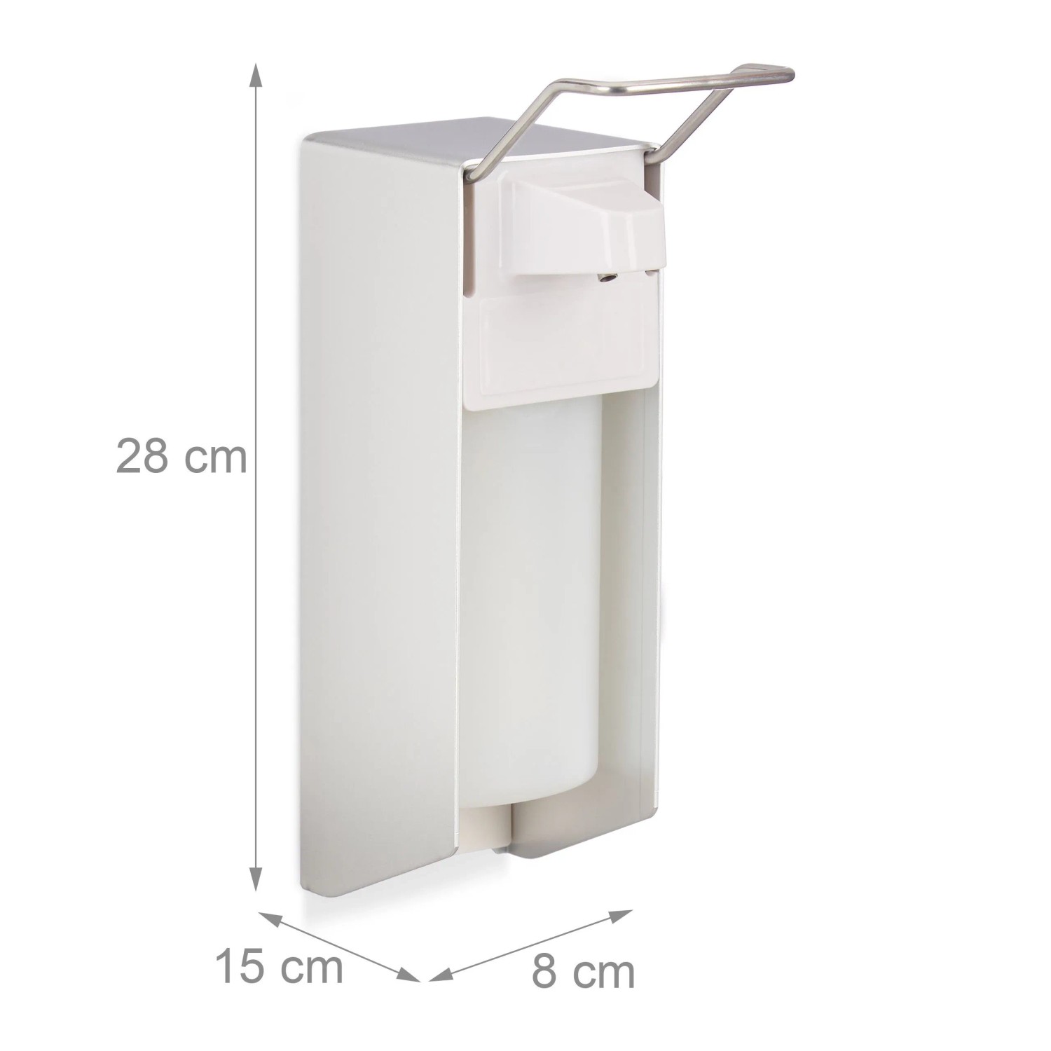 Relaxdays Eurospender Kunststoff Weiß Silber Hygienisch 500 ml_4