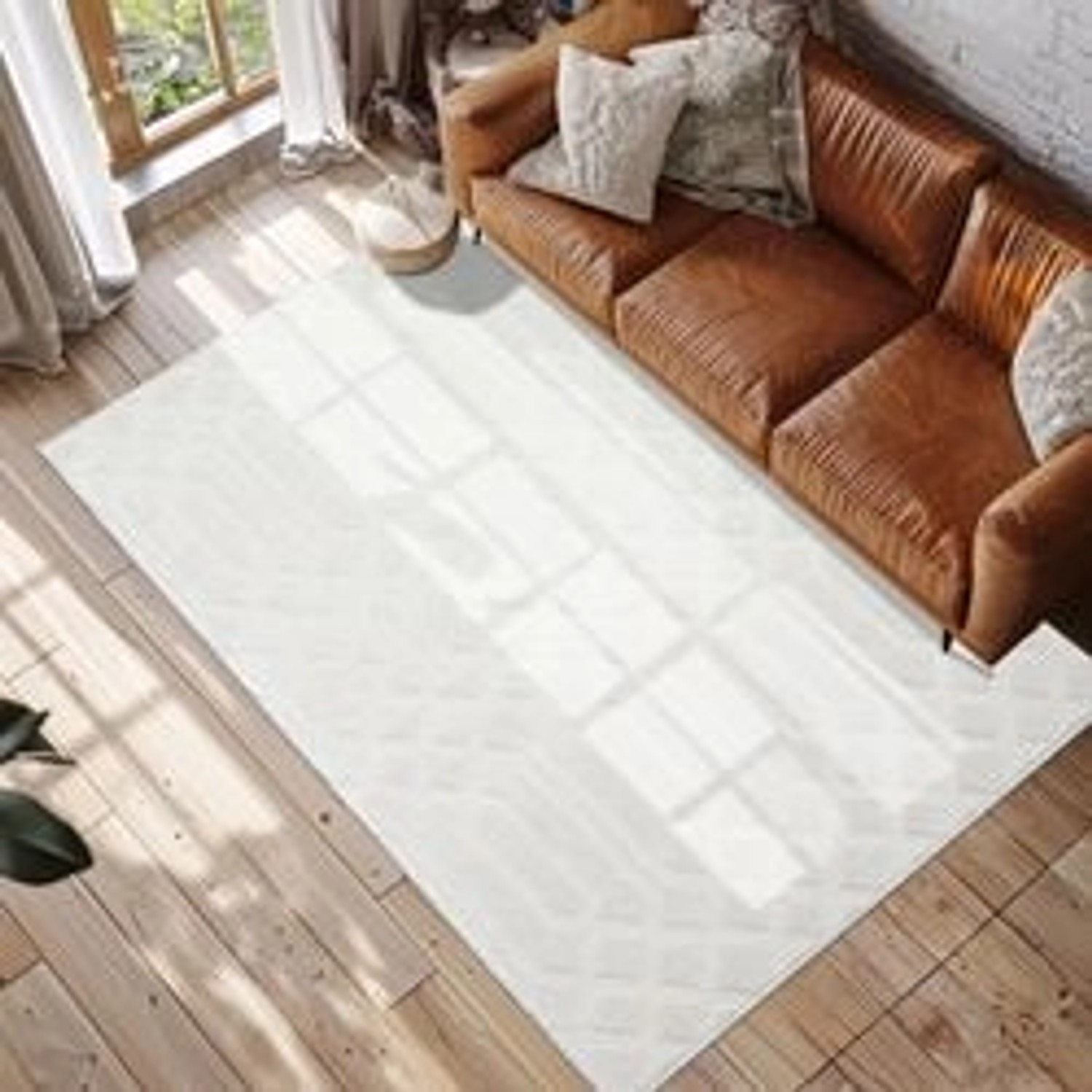 Cremefarbener Hochflor Teppich Esso, 160x230 cm, für ein gemütliches Wohnambiente.