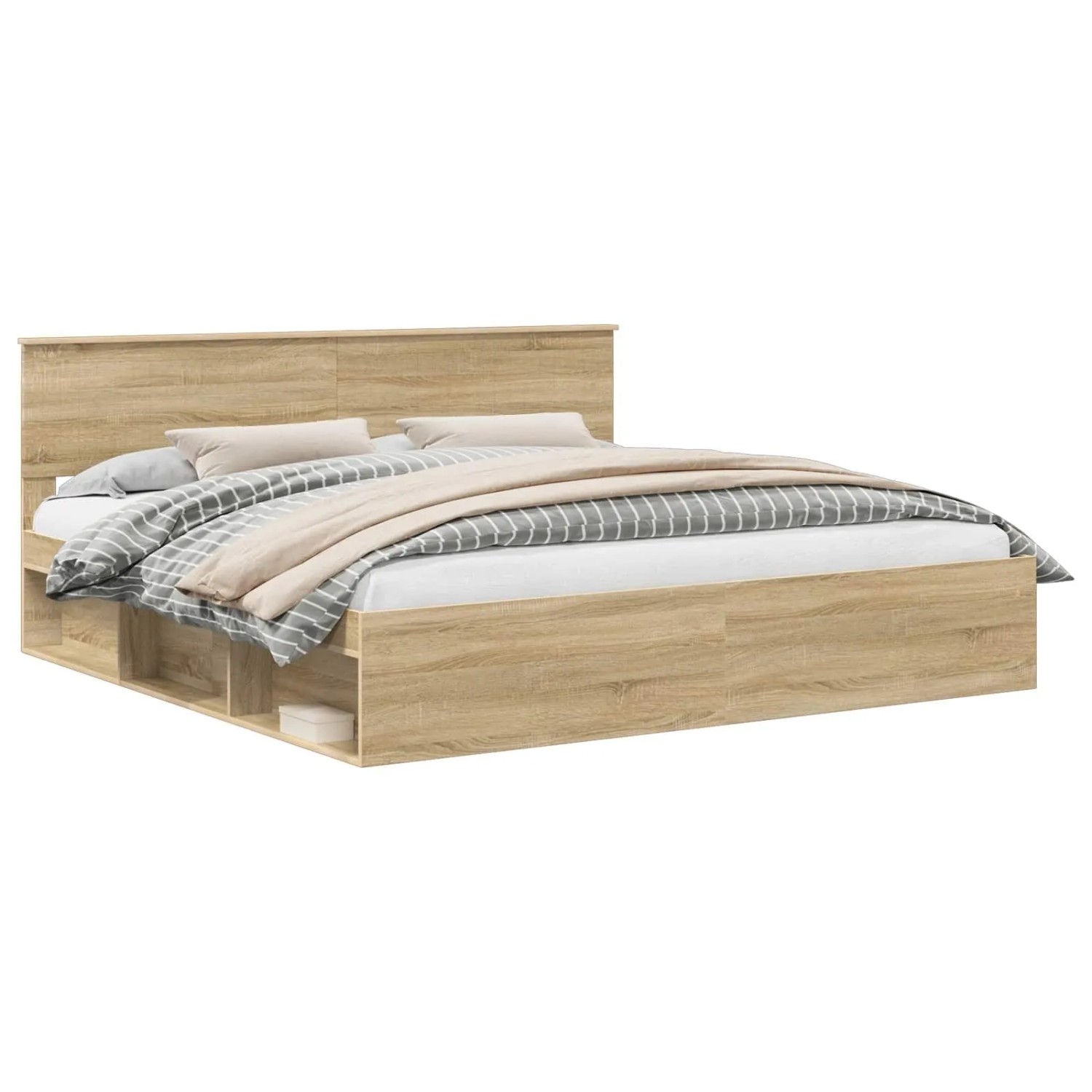 vidaXL Bettrahmen Sonoma 200 x 200 cm Massives Kiefernholz 3410557