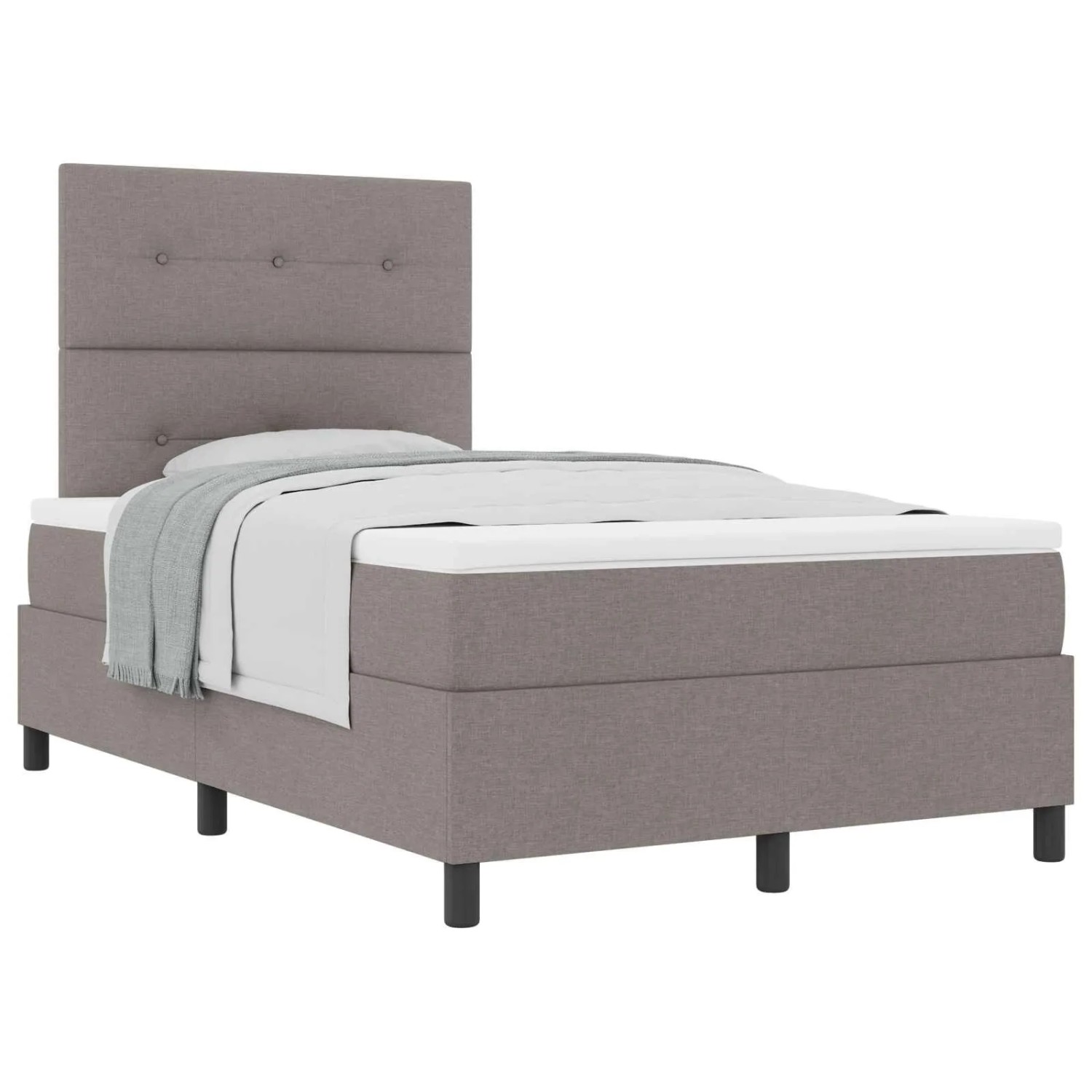 vidaXL Boxspringbett mit Matratze Taupe 120 x 200 cm Stoff 3339382