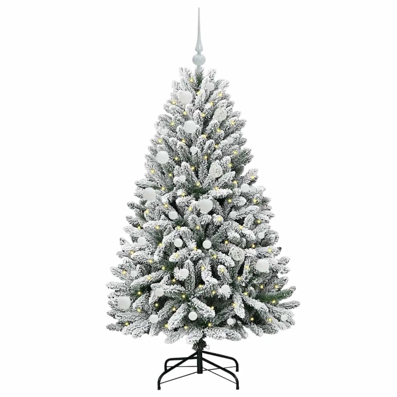 vidaXL Künstlicher Weihnachtsbaum Grün und Weiß 150 cm PVC und Metall 3395742