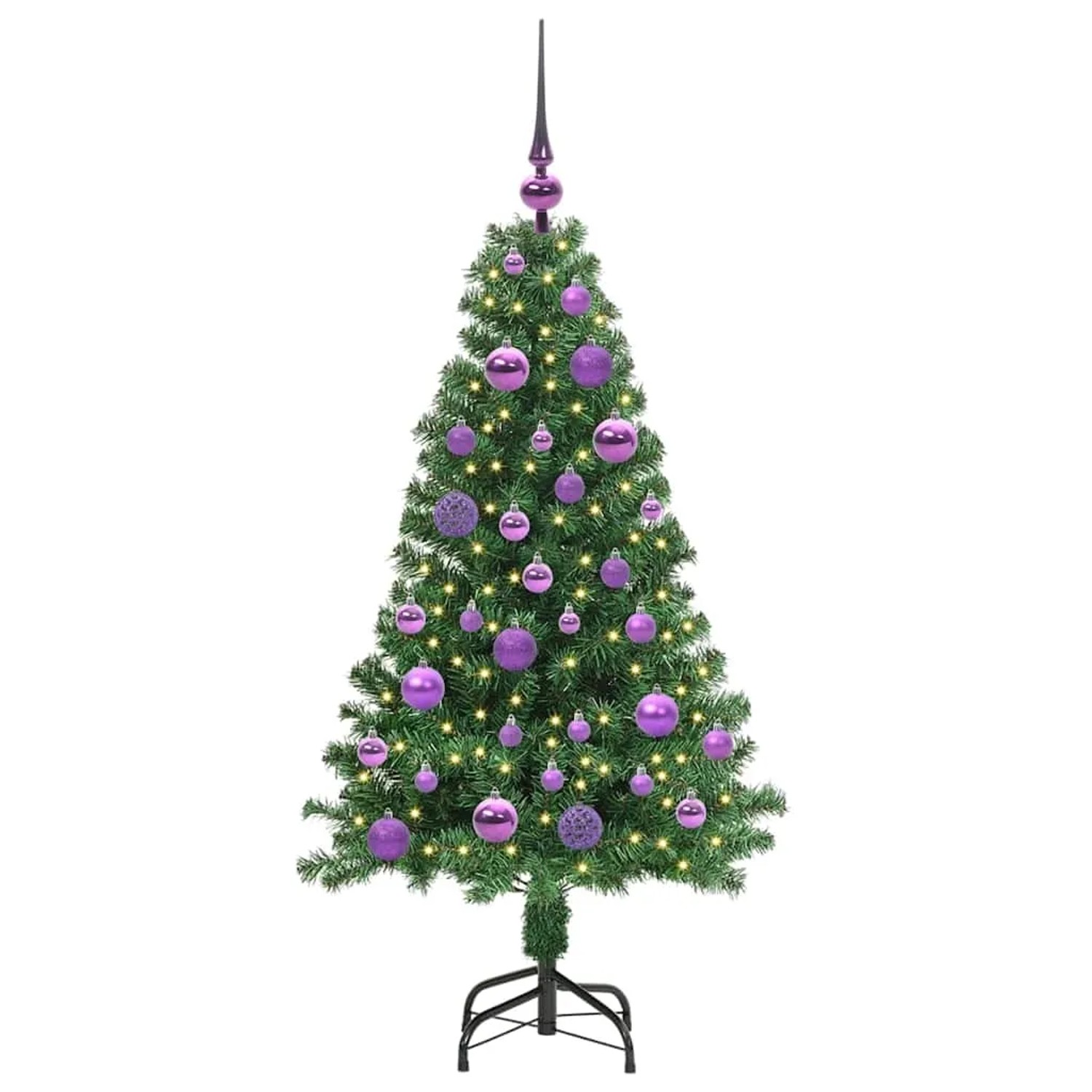 vidaXL Künstlicher Weihnachtsbaum mit 150 LEDs mit Ständer Grün 120 cm 3396897