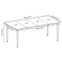 vidaXL Garten-Essgruppe, braun, 9-teilig. Gartentisch mit Glasplatte und Maße.