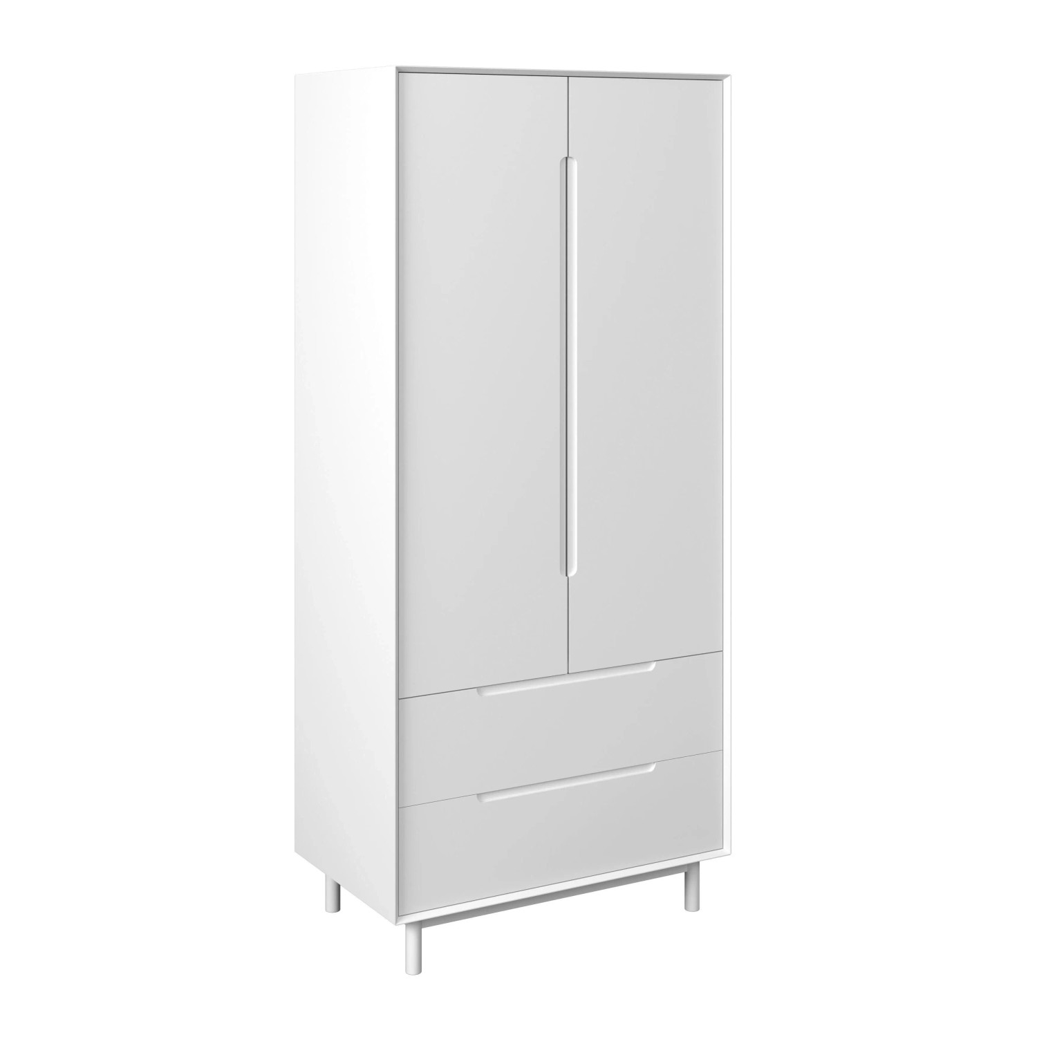 Bessagi Home Drehtürenschrank Marlo Weiß ca. 100x223x60 cm
