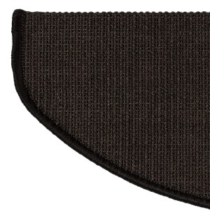 Halbrunde, schwarze Karat Stufenmatte aus Sisal, selbstklebend, für den Innenbereich.