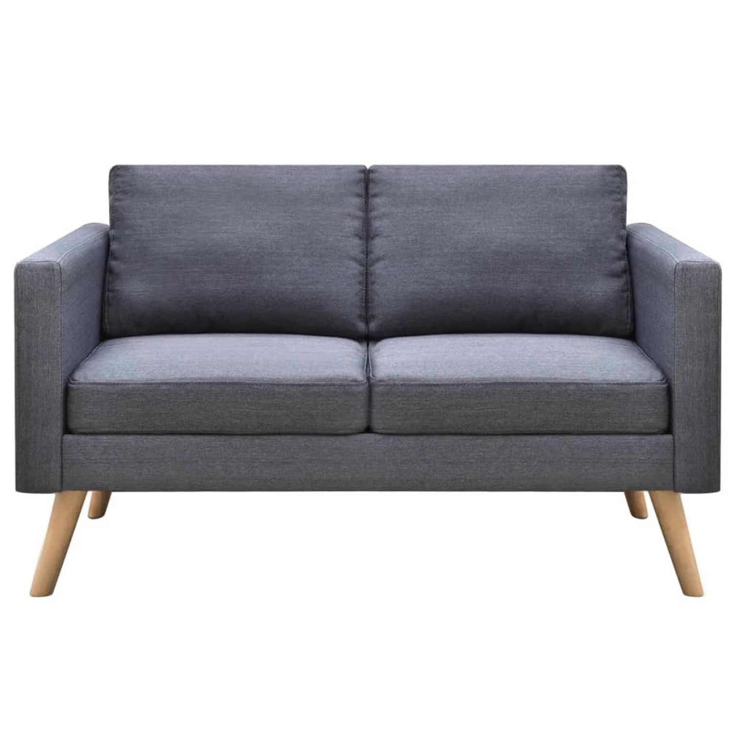 Sofa Set 2-sitzer Und 3-sitzer Stoff Dunkelgrau günstig online kaufen