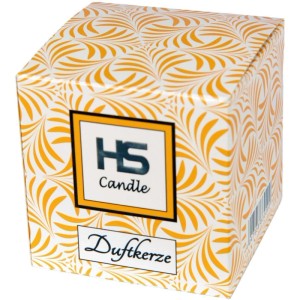 HS Candle Duftkerze Frohe Ostern im viereckigen Glas mit Vanille Duft und Küken Motiv.