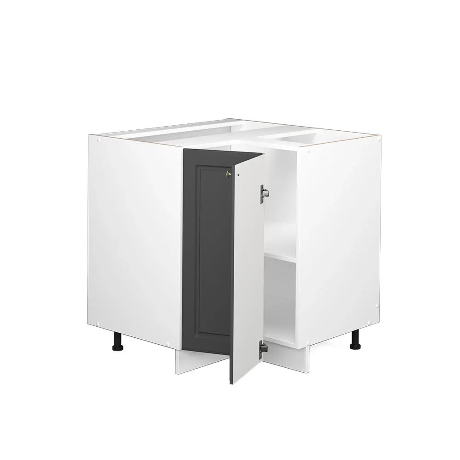 Vicco Eckunterschrank Fame-Line Anthrazit-Gold Weiß 81 cm AP Anthrazit