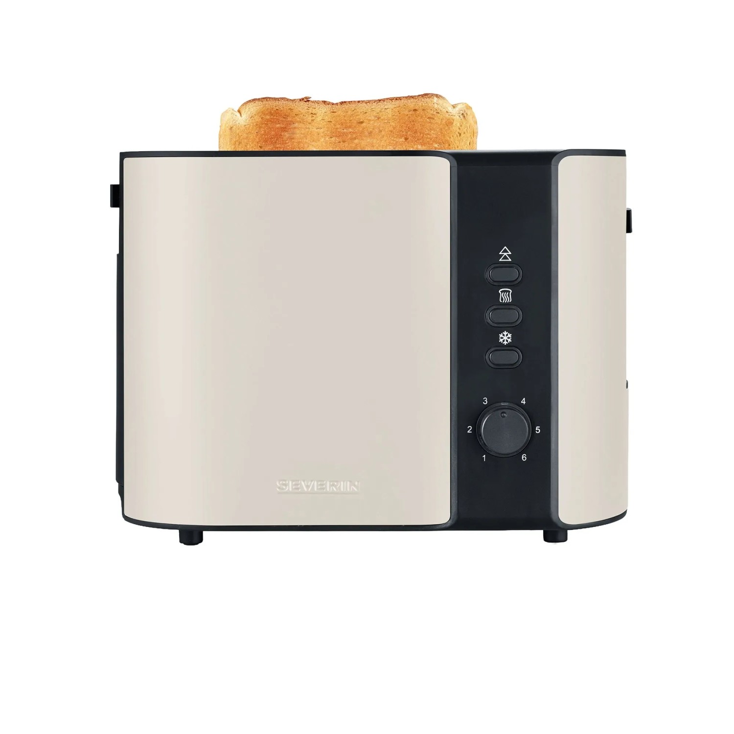 Severin-Toaster AT 9576-Beige-Schwarz Edelstahlgehäuse