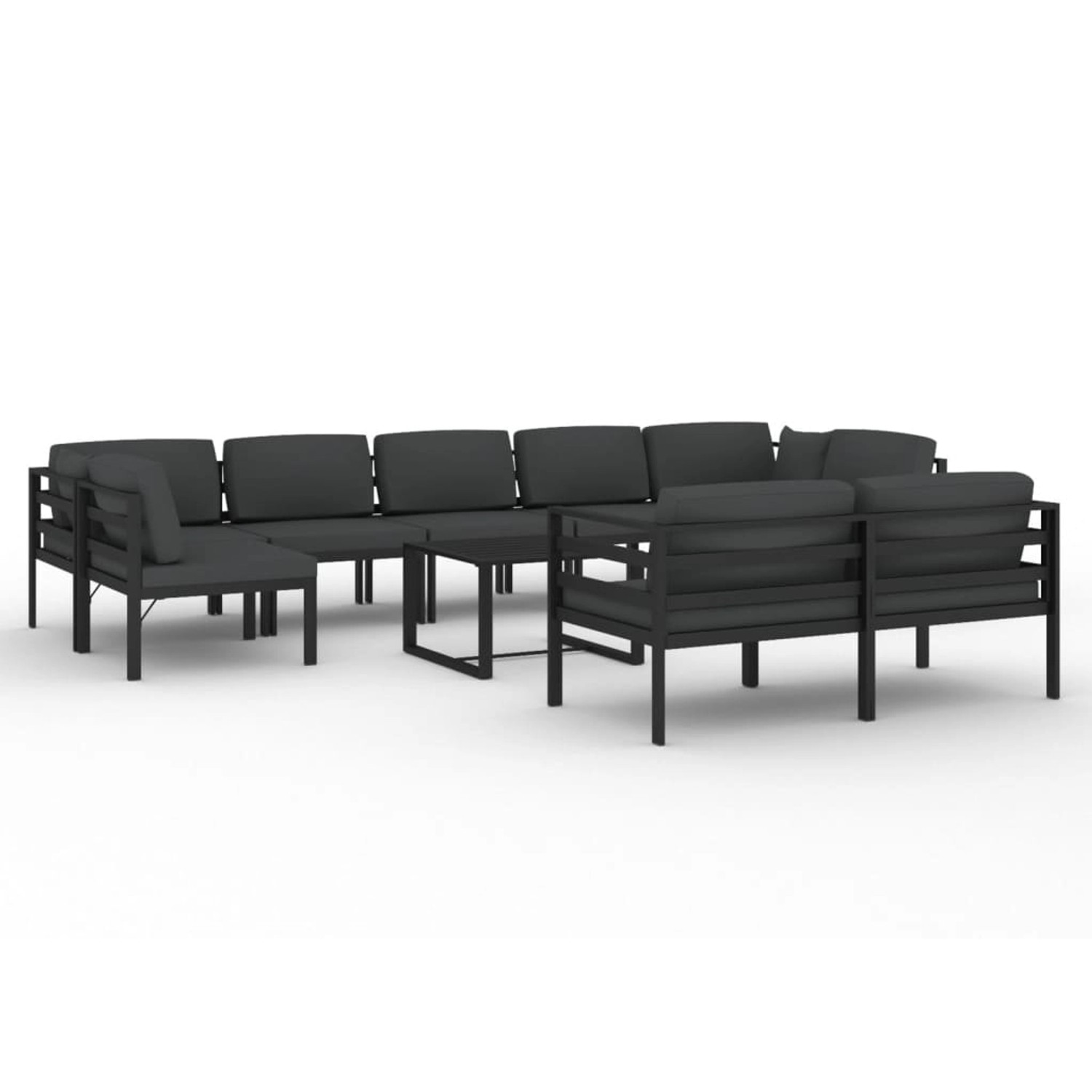 Vidaxl 10-tlg. Garten-lounge-set Mit Kissen Aluminium Anthrazit günstig online kaufen