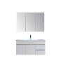 Sanotechnik Badmöbel-Set Belluno, 4-teilig, weiß, mit Unterschrank, Waschbecken und Spiegelschrank.