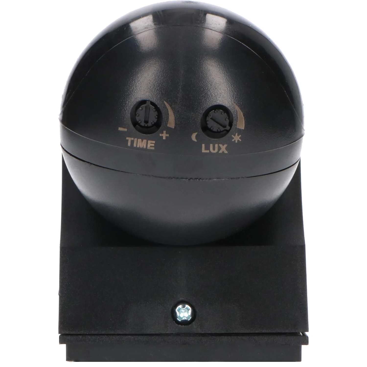 Schwarzer LED Aufputz-Bewegungsmelder 180° IP54 für Innen- und Außenbereiche.