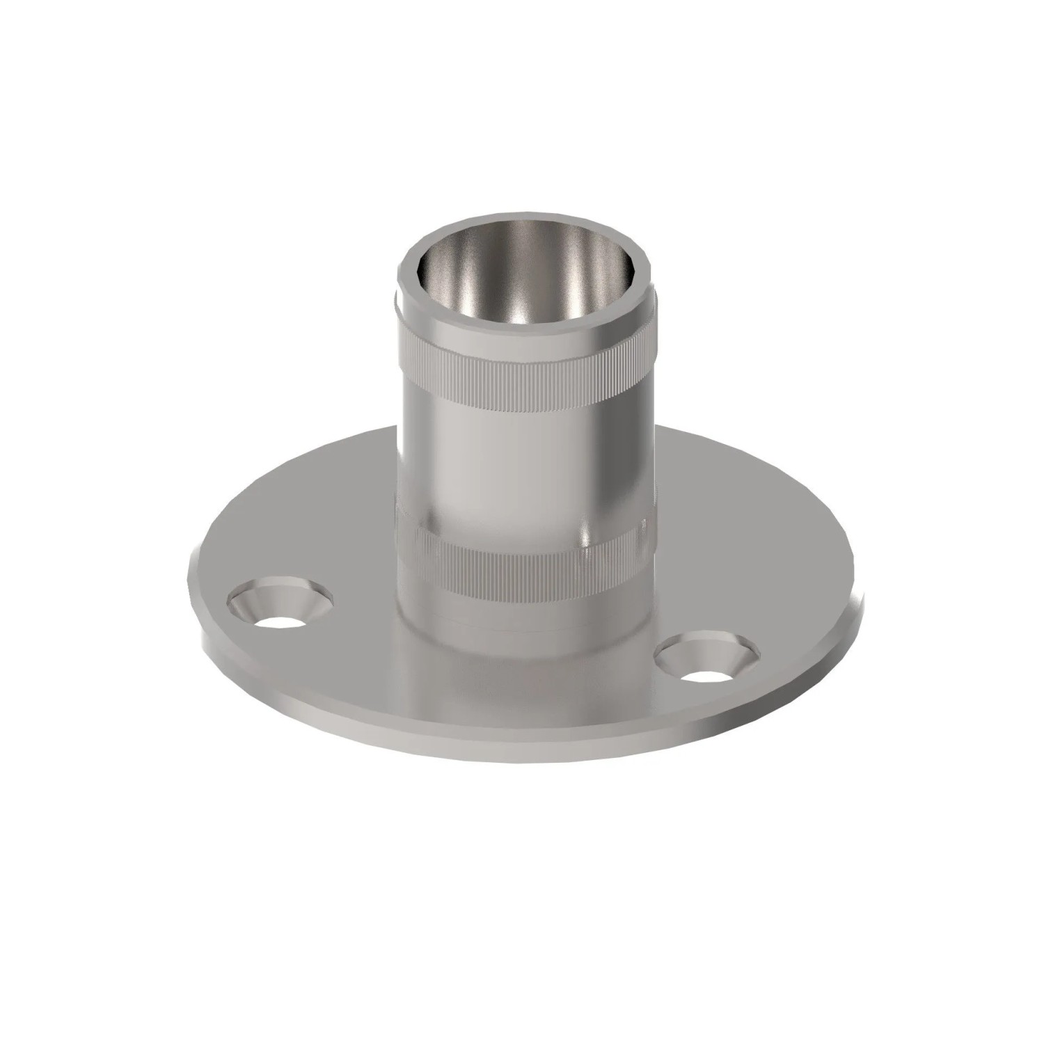 FeNau Bodenanker Mit Rändelung Maße Ø 100x5mm Für Rundrohr Ø 42,4x2 mm V2A