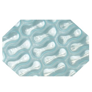 Achteckige Solarplane Sol+Guard 500µm Geobubble für Holzpool, Nahaufnahme der Luftpolster.