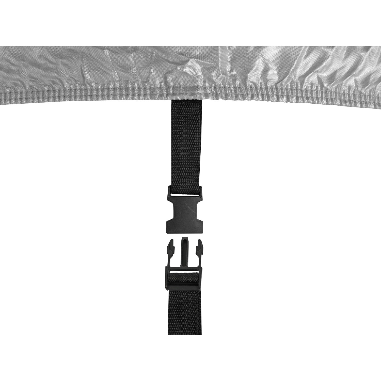 Detailansicht: Apa Hagelschutz-Ganzgarage mit Gummizug, Befestigungsclip.