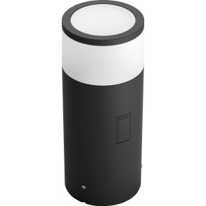 Philips Hue Calla Sockelleuchte Basis-Set, LED Außenleuchte in Schwarz-Weiß.