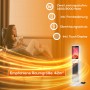 Weißer TroniTechnik Turmheizer mit Flammeneffekt und Touch Display. Elektrisches Heizgerät mit Oszillation.