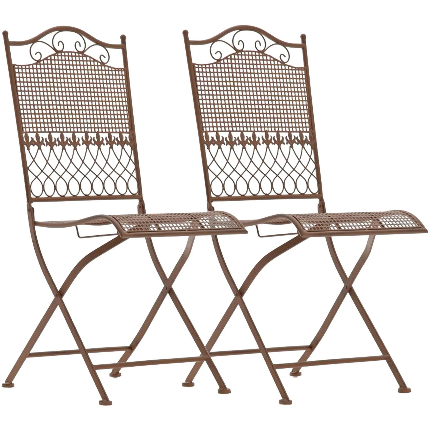 CLP 2er Set Gartenstühle Kiran Antik Braun