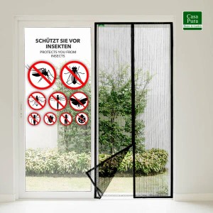 KARAT Fliegengitter Sam gestreift für Türen mit Klettmontage, 100x220 cm.