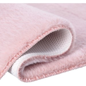 Detailaufnahme: Rosa Lalee Badteppich Paradise (50x90 cm) mit flauschigem Flor und rutschfester Rückseite.